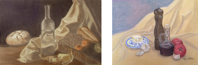 Bread wine and fruit